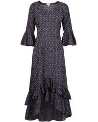 At Last - Victoria Midi Dress Smokey & Damson - Lyst
