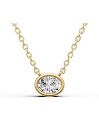 SEREIA OFFICIAL - 14K 0.25 Ct Lab-Grown Diamond Solitaire Bezel Pendant - Lyst