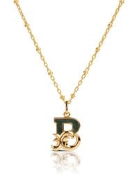 Kasun - Plated B Initial Necklace With Marble - Lyst