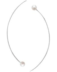 Silver Moon - Line Sterling Pearl Earrings - Lyst