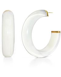 Gold & Honey - Small Dove Illusion Hoop Earrings - Lyst