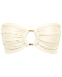 Montce - Neutrals Cream Silkie Tori Ties Bandeau Bikini Top - Lyst