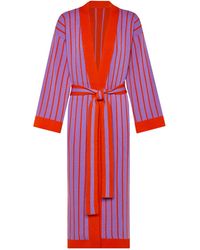 INGMARSON - Thin Striped Long Wool & Cashmere Cardigan - Lyst