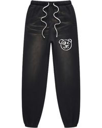 X Ilona Blue - Universal Fit Graffiti Teddy Bear Cotton Espresso Vintage Wash Joggers - Lyst