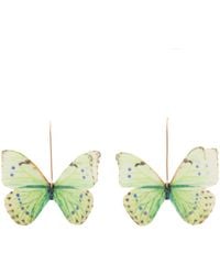 Oana Savu - Mint Silk Butterfly Earwires Dangle Earrings - Lyst