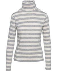 Conquista - Neutrals Striped Ecru & Polo Neck Top - Lyst