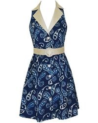 Richa Sharma - Handcrafted Block Painted Dress With Pearl Buckle Belt - Lyst