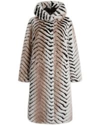 James Lakeland - Faux Fox Belted Long Coat - Lyst
