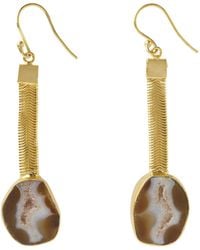 YAA YAA LONDON - Geode Drop Gemstone Earrings - Lyst