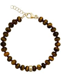 Becket + Quill - Chunky Tiger's Eye Beaded Bracelet - Lyst