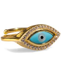 Ebru Jewelry - Evil Eye & Diamond Statement Ring - Lyst