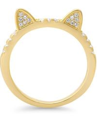 Kylie Harper - Kitty Cat Diamond Cz Band Ring - Lyst
