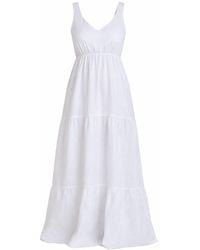 Nikka Place - Linen Maxi Summer Maternity Dress With Tie - Lyst