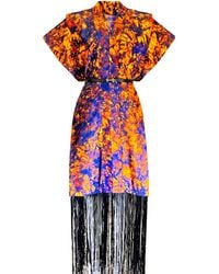 Chuks Collins - Ajah Kimono-Inspired Oversized Batik Maxi Dress - Lyst
