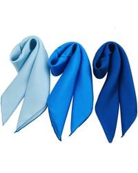 Soft Strokes Silk - Pure Silk Scarf Glacier Solid Colour Collection Set Of Three Small - Lyst