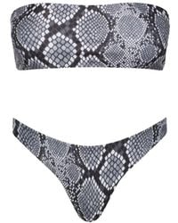 Playaluxe - Santorini Seamless Bandeau Bikini Set Snake - Lyst