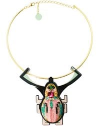 Gissa Bicalho - Handmade Acrylic Necklace Scarab Embroidered Candy - Lyst