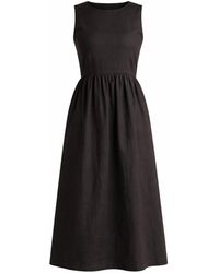 Nikka Place - Maternity Linen Midi Dress With Pockets For Summer - Lyst