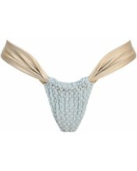 Belletage Swimwear - Neutrals The Solaria Dotted Overlay Bikini Bottom - Lyst
