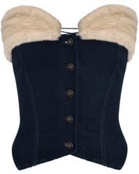 OW Collection - Desi Denim Corset Top - Lyst