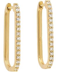 Artisan - Diamond Oval Hoop Earrings - Lyst