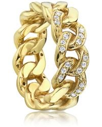 Preeti Sandhu - Gigi Curb-Chain Link Ring With Sapphires - Lyst