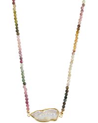 Argento Vivo - The Pearl Bezeled Necklace - Lyst