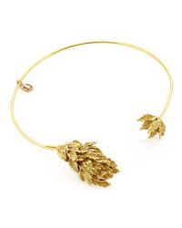 Unaloe - Amazzonia Vermeil Leaf Choker Necklace – Plated Sculptural Collar – Luxury Italian Event Jewelry For - Lyst
