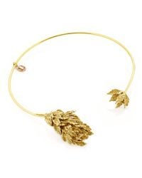 Unaloe - Amazzonia Vermeil Leaf Choker Necklace – Plated Sculptural Collar – Luxury Italian Event Jewelry For - Lyst