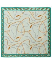 Le Parmentier - Heritage Chain And Pearls Silk Bandana - Lyst