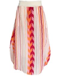 Haris Cotton - Balloon Cotton Embroidered Skirt With Rib Waist Arrow - Lyst