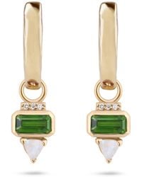 Zohreh - Tourmaline, Diamond & Moonstone Hoop Earrings 9K - Lyst