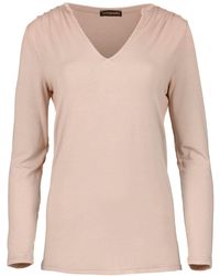 Conquista - Dusty Pink Jersey V Neck Top - Lyst