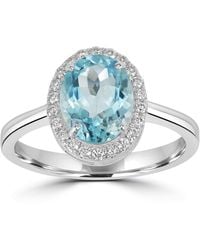 Artisan - Oval -Cut Aquamarine & Diamond Halo Ring - Lyst