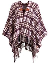 Fable England - Neutrals Caramel & Chocolate Check Cape - Lyst