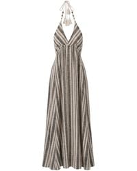 Belsize25 - Woven Stripe Backless Resort Maxi Dress - Lyst