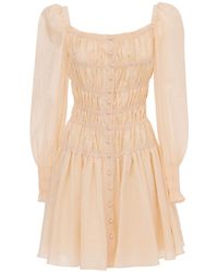 Georgette - Neutrals Celeste Soft Mini Dress - Lyst