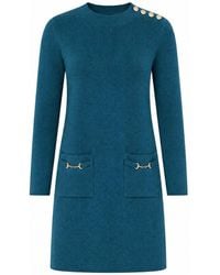 Yumi' - Knitted Tunic Dress With Hardware Details - Lyst