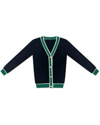 Roch Perel - Trimmed V Neck Cardigan - Lyst