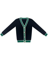 Roch Perel - Trimmed V Neck Cardigan - Lyst