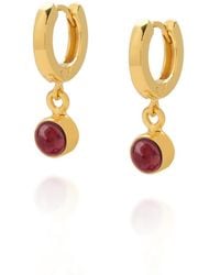 Nellou Jewellery - Gem Hoop Birthstone Earrings January Plated Sterling - Lyst