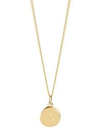 Muru - Initial Disc Necklace With Curb Chain - Lyst