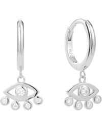 Vanhi - Defender Evil Eye Hoops - Lyst
