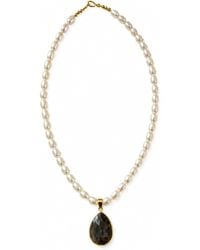 ORIGIN OF HEARTS - Neutrals Noir Pearl Necklace – Freshwater Pearl & Amethyst Pendant Necklace - Lyst