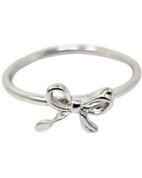 Harfi - Bow Tie Bowknot Thin Sterling Stacking Ring - Lyst