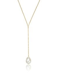 Lily & Roo - Large Pearl Drop Lariat Necklace - Lyst