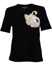 House of Laines London - Laines Couture Embellished Swan T-Shirt - Lyst