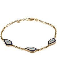 Ebru Jewelry - Teardrop Evil Eye Solid Gold Fine Bracelet - Lyst