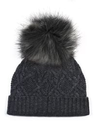 Bel Cashmere - Cable Cashmere Hat With Pon Pon - Lyst
