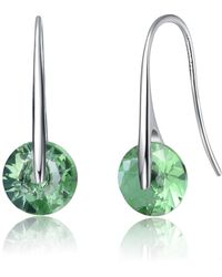 Genevive Jewelry - Rachel Glauber Elegant Plated With Round Mint Cubic Zirconia Hook Earrings - Lyst